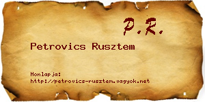 Petrovics Rusztem névjegykártya